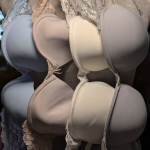 Women’s Lace Trim Padded Bra - Neutral Set